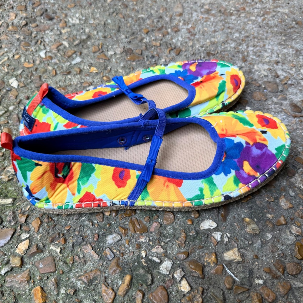 Sea Star x Frances Valentine Floral Neoprene Mary Jane Espadrille Shoes Womens 8 - Picture 11 of 15